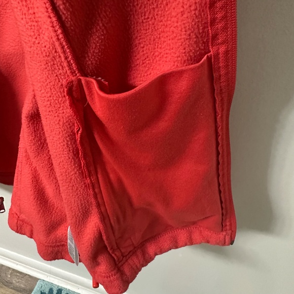 COLUMBIA Fleece Zip Jacket w/ Stand-Up Collar & Zip Side Pockets Red Sz. Medium - Picture 8 of 9